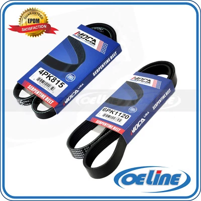 EPDM fits Nissan Sentra 95-99 1.6L Alter​nator-A/C 4PK815-6PK1120 Drive Belt Set - Image 1 of 4