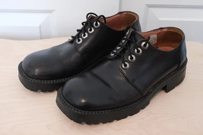 Women's Size 7.5 - Frye Jamison Lace Up Square Toe Oxford Derby Black Italy - Image 1 of 4