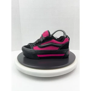 VANS Knu Skool Mujer Talla 7.5 Plataforma Apilada Skate Zapatilla Negro Rosa Satinado - Imagen 1 de 10