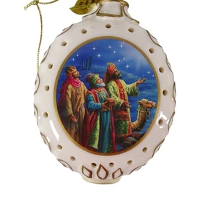 Vintage Danbury Mint Nativity Illuminated Christmas Holiday Ornaments Lot of 5 - Picture 1 of 17