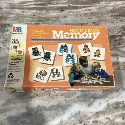 VINTAGE MILTON BRADLEY FRONTS & BACKS MEMORY COMPLETE 1986 - Image 1 of 4