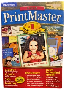 PrintMaster Gold Version 17 20th Anniv Broderbund MS Windows XP - Photo 1/4