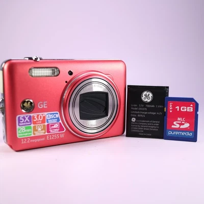 General Electric Digital Camera GE E1255W 12.2MP Red Tested - Image 1 of 4