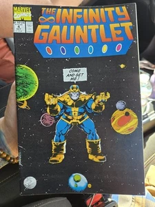 The INFINITY GAUNTLET #4 (Marvel, 1991) Starlin & Perez tear on spine - Picture 1 of 3