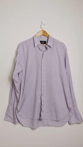 Dunhill Mens Long French Cuff Sleeve Check Cotton Shirt Size 35 1/2 - Picture 1 of 9