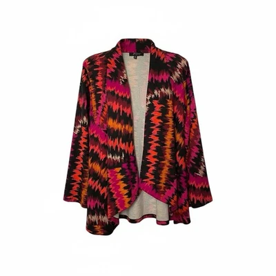 Cárdigan abierto marca Slinky para mujer talla grande 1X hecho en EE. UU. Chevron manga larga Foto 1 de 4