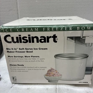 NEW Cuisinart ICE-45RFB 1-1/2-Quart White Ice Cream Maker Freezer 1.5 Qt BOWL - Picture 1 of 2