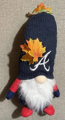RARE ATLANTA BRAVES BASEBALL DECORATION PLUSH HOLIDAY GNOME EMBROIDER LOGOS FOCO - Image 1 of 3