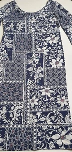Tori Richard Scoop Neck Blue Floral Dress Size Medium - Picture 1 of 9