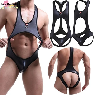 Sexy Body de Una Pieza para Hombres Leotardo Gay Jockstrap Lucha Libre Singlet Sin Espalda Foto 1 de 4