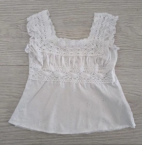 BNWOT Girls M&S Broderie White Top Age 3 Years - Picture 1 of 3