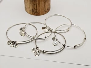 ALEX & ANI Silver Set Of 5 Filler Bracelets For A Stack Charm Bangles ✨️⭐️ - Picture 1 of 14