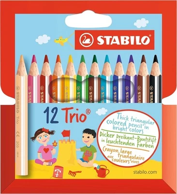 STABILO Trio Dick Buntstifte 12er Set kurz | Dreikant Farbstifte für Kinder - Bild 1 von 3