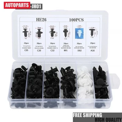 Kit de 100 clips de retención tipo empuje forro parachoques guardabarros parachoques para Hyundai Foto 1 de 4