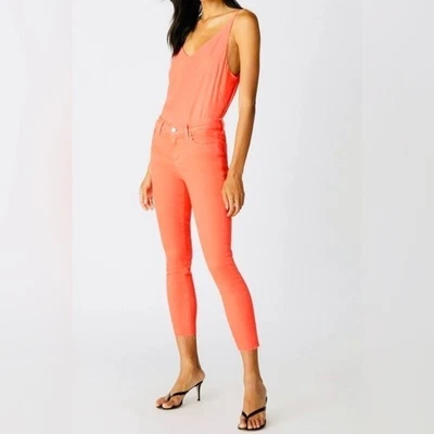 NWOT J Brand 835 Photo Ready Mid Rise Crop Skinny Stretch Jeans Kalani Hot Coral - Image 1 of 4