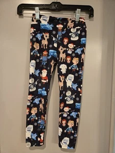 Amelia Rose Kids S/M Leggings, Rudolph And Friends, Christmas, Santa, Snowman - Picture 1 of 7