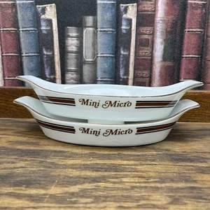 Vtg Micro Mini MCM Porcelain ovenware 2pc By Staffordshire 8 1/4” - Picture 1 of 11