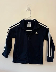 Adidas blue jogger jacket with white stripe on sleeves size 5 kid - Picture 1 of 6