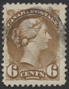 Canadá #39 6c Pequeño Queen Perf 12 VF Jumbo - Imagen 1 de 2