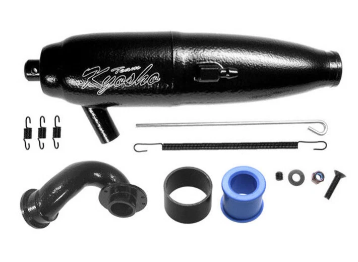 Rear Exhaust Resonator Pipe Kit Black 1:10 GP 4WD V-ONE RRR EVO Team Kyosho 3... - Image 1 of 1