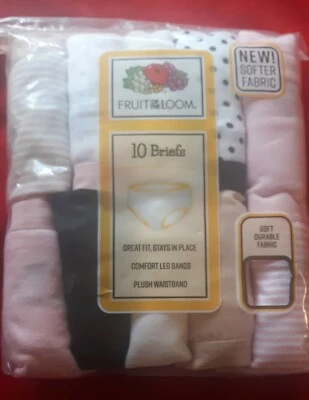 Ropa interior calzoncillos Fruit of the Loom niñas: rosa (paquete de 10) talla 4  Foto 1 de 2
