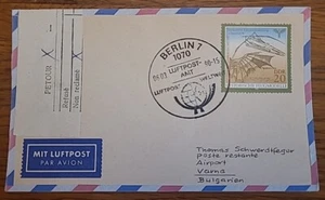 Luftpost Karte Berlin Varna Bulgarien 1990 DDR EF (90 - Bild 1 von 2