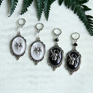 Gothic Dangle Spider Cameo Earrings,Spider Earrings,Witches,Gothic Victorian