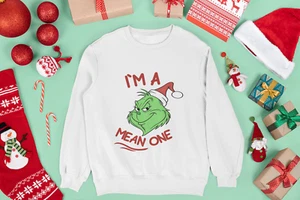 Grinch Sweatshirt - I'm the Mean One - Unisex Merry Grinchmas Sweatshirt - Picture 1 of 10
