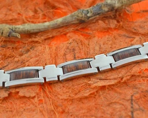 Stainless Steel 10.5MM Koa Wood Bracelet,Men's Jewelry,Hawaiian,Gift for Him - Picture 1 of 3