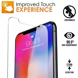 Lote de protector de pantalla antiarañazos de vidrio templado transparente 9H iPhone XR 6,1"/MAX - Imagen 1 de 14