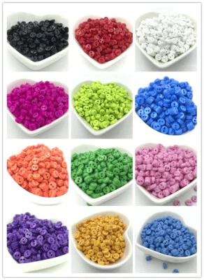 200pcs Mixed Mini Farben Runde Form Harz Knöpfe viele 2 Löcher Nähen 6mm  - Bild 1 von 4