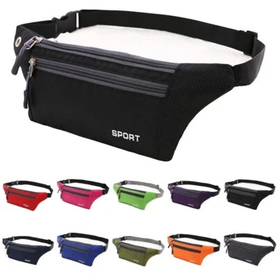 Waterproof Running Belt Fanny Pack Waist Pouch Outdoor Camping Hiking Zip Bag - Image 1 of 4