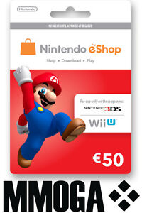 Nintendo eShop 50 Euro Card - 50€ EUR Guthaben Karte Key Code Nintendo Wii U 3DS