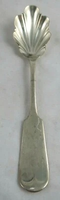 Vtg Eagle Wm Rogers Fiddle Star Shell Sugar Spoon Silverplate Tipped Pattern  - Image 1 of 4