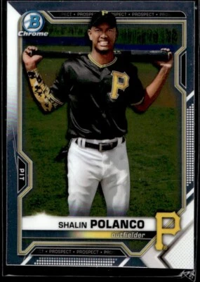 2021 Bowman Draft Chrome Shalin Polanco Pittsburgh Pirates #BDC-176 - Image 1 of 2