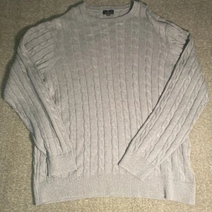 Brooks Brothers Mens Gray Long Sleeve Cable Knit Sweater Size 1XLT - Picture 1 of 7