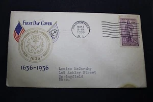 1936 Cachet - FDC 300th Anniversary of Rhode Island & Providence Plantations - Picture 1 of 1