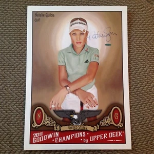 2011 UD Blow Up Karte 21 X 15 Natalie Gulbis Auto Golf Goodwin Meister Uda Auth - Picture 1 of 1