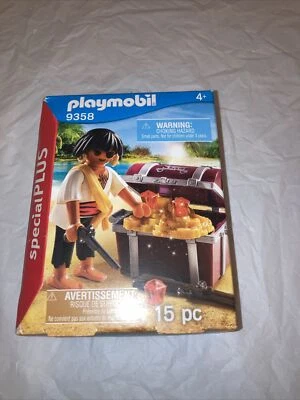 Playmobil Super Plus 9358   PIRATE WITH TREASURE CHEST   New - Image 1 of 4