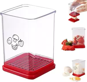 Strawberry Slicer with Push Plate, Stainless Steel, for Quick Fruit & Veggie Cut - Picture 1 of 8