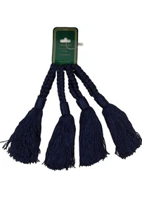 Serviettenringe 4er Set Handarbeit Quaste geflochten blau - Bild 1 von 2