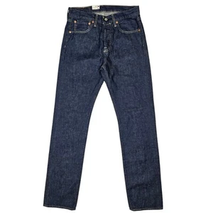 Levis 501 Mens 29x32 Straight Button Fly Blue Denim Jeans Stretch Rinsed Indigo - Picture 1 of 5