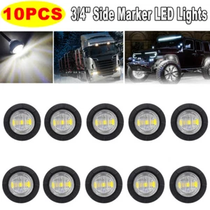 10Pcs White Round 3/4'' LED Bullet Light Boat Truck Clearance Indicator Lights - Bild 1 von 10