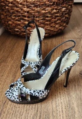WHBM Animal Print White House Black Market Slingback Heels Platform Leopard 7.5 - Image 1 of 4