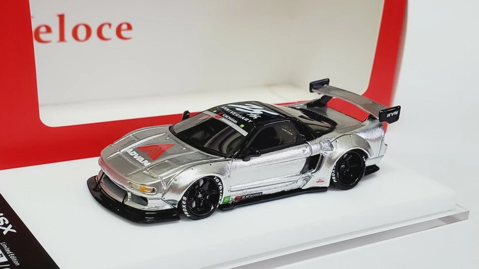 1:64 Veloce Honda NSX NA1 LB Performance ADVAN 25th Ann Matt Chrome silver resin - Image 1 of 4