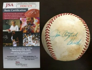 Jim Catfish Hunter Little League Single Signed Baseball JSA Certified --- CM141 - Picture 1 of 3