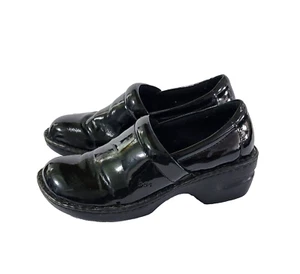Women's B.O.C. Black Patent Leather Clogs Shoes Size 8 Slip On ~ EUC! - Picture 1 of 8