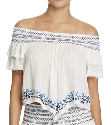 Top Surf Gypsy bordado fuera del hombro/cubrimiento de natación, talla grande Foto 1 de 4