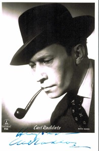 Carl Raddatz Original Signature Outer Fbz- Card No. 1301 G