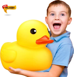 Jumbo Giant Duck - Large Rubber Duck, 13 Inch, Yellow, Gender Reveal Party, Bath - Picture 1 of 7